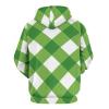 Green Argyle Adult Hoodies Pullover Hooded Sweatshirts Long Sleeve Sweater Tops with Pocket 4XL view 3