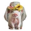 Funny Pigs Farm Animal Adult Hoodies Pullover Hooded Sweatshirts Long Sleeve Sweater Tops with Pocket 2XL view 3
