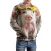 Funny Pigs Farm Animal Adult Hoodies Pullover Hooded Sweatshirts Long Sleeve Sweater Tops with Pocket 2XL view 4