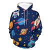 Spaceship Astronaut Adult Hoodies Pullover Hooded Sweatshirts Long Sleeve Sweater Tops with Pocket XL view 1