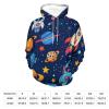 Spaceship Astronaut Adult Hoodies Pullover Hooded Sweatshirts Long Sleeve Sweater Tops with Pocket XL view 2