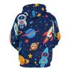 Spaceship Astronaut Adult Hoodies Pullover Hooded Sweatshirts Long Sleeve Sweater Tops with Pocket XL view 3