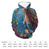 Lady Mermaid Dolphin Whale Ocean Adult Hoodies Pullover Hooded Sweatshirts Long Sleeve Sweater Tops with Pocket XL view 2