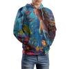 Lady Mermaid Dolphin Whale Ocean Adult Hoodies Pullover Hooded Sweatshirts Long Sleeve Sweater Tops with Pocket XL view 4
