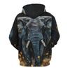 Elephant Sunflower Adult Hoodies Pullover Hooded Sweatshirts Long Sleeve Sweater Tops with Pocket M view 3