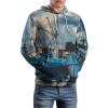 Shrimp Boats Docked in Pier Adult Hoodies Pullover Hooded Sweatshirts Long Sleeve Sweater Tops with Pocket 4XL view 4