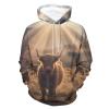 Highland Cow Adult Hoodies Pullover Hooded Sweatshirts Long Sleeve Sweater Tops with Pocket M view 1