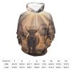 Highland Cow Adult Hoodies Pullover Hooded Sweatshirts Long Sleeve Sweater Tops with Pocket M view 2