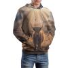 Highland Cow Adult Hoodies Pullover Hooded Sweatshirts Long Sleeve Sweater Tops with Pocket M view 4