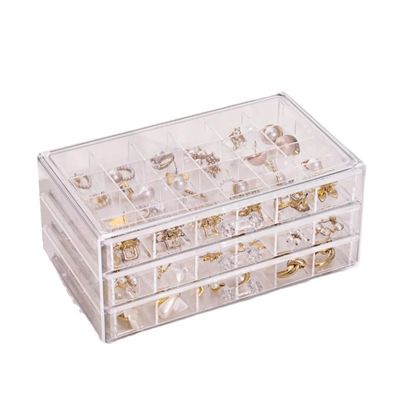 XCLLAM Jewelry Box Transparent Jewelry Storage Box, Multi-layer Large Capacity, Drawer-type Jewelry Box For Rings, Earrings, Necklaces jewlery box