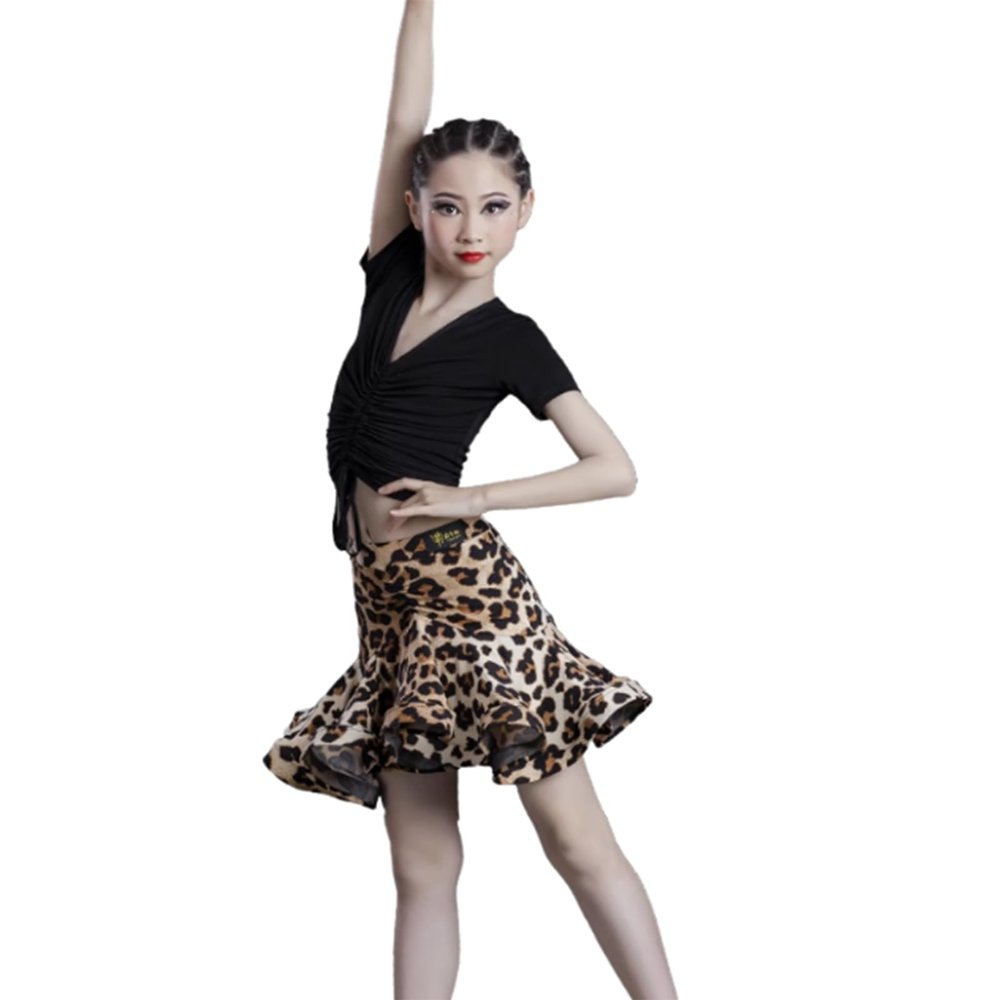 Omfpafeu A2,170, Girls Latin Dancing Dress Kids Ballroom Salsa Dance wear Competition Clothing Competitions Stage Clothes