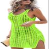 Sulozom Cover Ups for Swimwear Women Summer Sleeveless Crochet Swimsuit Coverup Sexy Beach Vacation Outfits for Womens Fluorescent S view 1