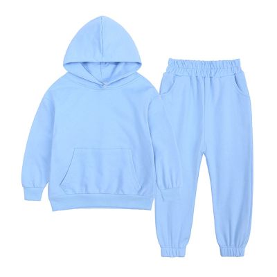 Toddler Kids Babys Girls Boys Spring Winter Solid Warm Thick Long Sleeve Pants Hooded Hoodie Boys 3-6 Months Outfits(A2-Sky Blue, 10-11 Years)