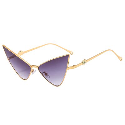 Big Frame Unique Sunglasses Metal Frame Irregular Frame Unique Shape Sunglasses Cat Eye Sunglasses (F)