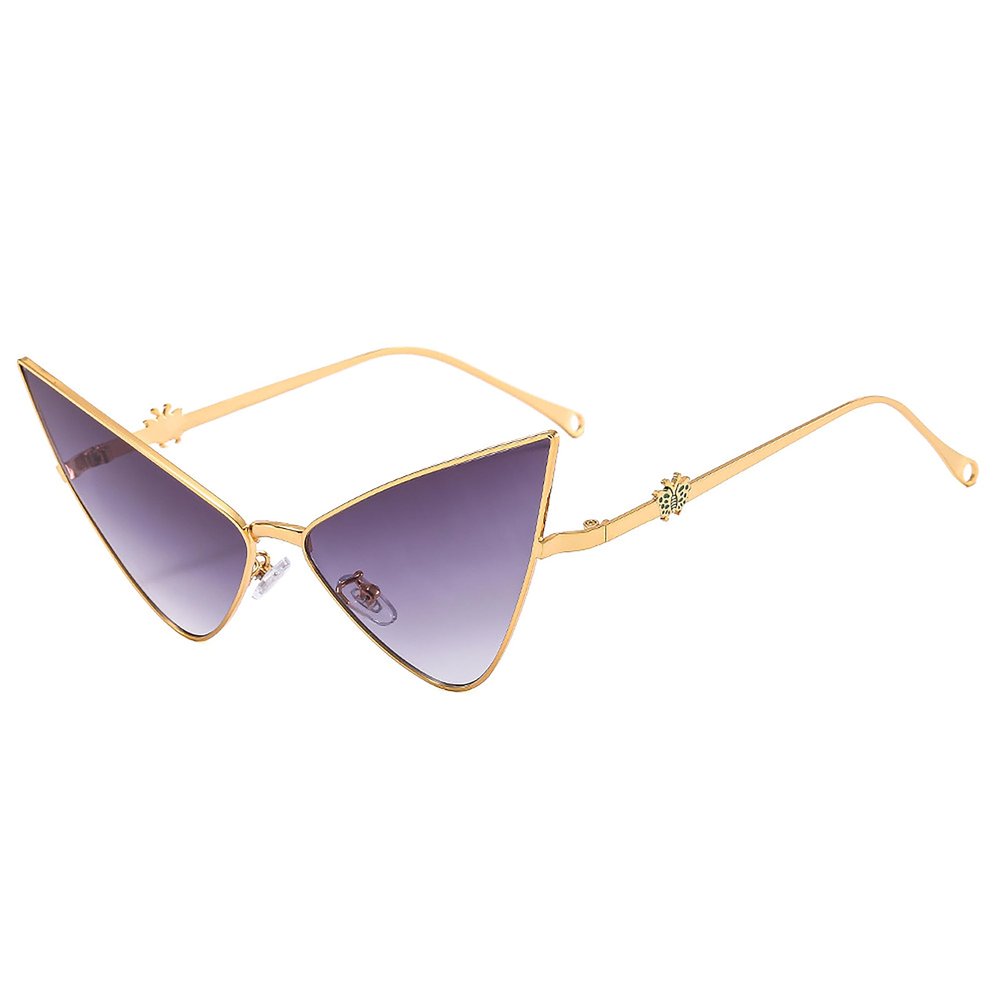 Big Frame Unique Sunglasses Metal Frame Irregular Frame Unique Shape Sunglasses Cat Eye Sunglasses (F)