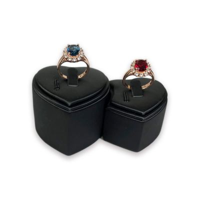EUUDROBY Jewelry Storage Case Black Ring Display Stand 2 Piece Ring Display Organizer Ring Bearer Display Jewelry Ring Holder