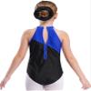 easyforever Kids Girls Sleeveless Gymnastics Leotard Sparkly Dance Unitard Biketard Vest Tops with Shorts Hairband Set Royal Blue 16 Years view 4