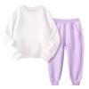 Boys Girls Spring Sweatsuit Set Crewneck Sweatshirt Long Sleeve Pullover Top Solid Color Jogger (PP2, 18-24 Months) view 1