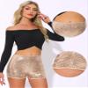 Allegra K Sequin Shorts for Women High Waist Party Night Out Concert Outfit Sparkly Mini Shorts Medium Rose Gold view 4