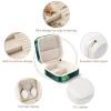 NWTRJ Jewelry Box for Women Portable PU Leather Jewelry Storage Holder Waterproof Travel Mini Jewelry Organizer Case for Ring Pendant Earring Necklace Bracelet Tropical Palm Leaves view 3