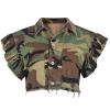 Dawery Women Jacket Turn-down Collar Butterfly Sleeve Single Breasted Camouflage Print Short Coat Spring (Camouflage,Small) view 1