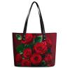 Red And Roses Leather Lady's Handbag Crossbody Purse for Women Ladies Soft Shoulder Bag Medium Roomy Handbag Fashion Tote Top Handle Satchel view 1