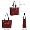 Red And Roses Leather Lady's Handbag Crossbody Purse for Women Ladies Soft Shoulder Bag Medium Roomy Handbag Fashion Tote Top Handle Satchel view 2