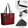 Red And Roses Leather Lady's Handbag Crossbody Purse for Women Ladies Soft Shoulder Bag Medium Roomy Handbag Fashion Tote Top Handle Satchel view 4