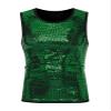 Lars Amadeus Sequin Tank Top for Men's Shiny Nightclub Party Metallic Sleeveless T-Shirts X-Large Green view 3