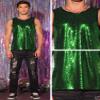 Lars Amadeus Sequin Tank Top for Men's Shiny Nightclub Party Metallic Sleeveless T-Shirts X-Large Green view 4