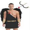 Kaerm Mens Festival Party Valentine Cupid Dress up Costume One Piece Romper with Accessories Outfit Black Small view 1