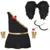 Kaerm Mens Festival Party Valentine Cupid Dress up Costume One Piece Romper with Accessories Outfit Black Small view 3