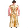 winying Mens Hippie Costume Disco Jazz Rock Dance Romper Festival Party Performance Costume Gold Medium view 2
