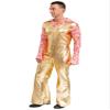 winying Mens Hippie Costume Disco Jazz Rock Dance Romper Festival Party Performance Costume Gold Medium view 3