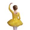 Ballet Leotards for Girls Tulle Bowknot Skate Ballerina Outfit for Girls Ballerina Costume for Dance(Gold,120) view 1
