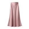 Womens Satin Silk Midi Skirt Fishtail Mermaid High Waist Long Skirts (US, Alpha, Medium, Regular, Regular, Pink) view 1