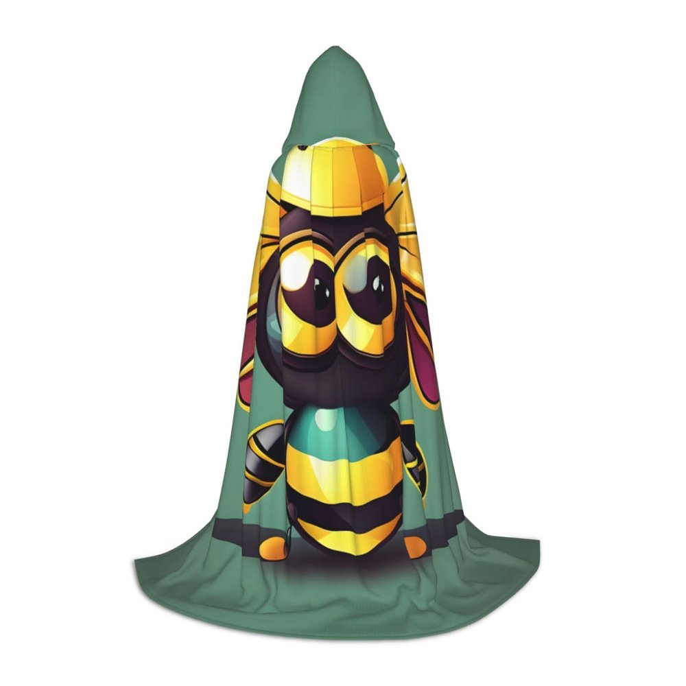 DRTGEDS Cartoon Bee Halloween Hoodies Robe Cosplay Capes Party Props Hooded Cape Cloak Costume Accessory For Party