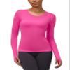 Women's Athletic Compression Shirts Summer Long Sleeve Sun Shirt Mesh Workout Base Layer Thumb Holes Yoga T Shirt Sports Tops view 2