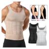 HDNSAUD Mens Slimming Body Shaper Vest Shirt Gym Workout Tummy Compression Tank Top Shapewear(Beige,XL) view 2