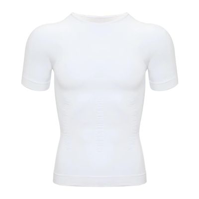 HDNSAUD Men Body Shaper Toning T-Shirt Slimming Shapewear Control Compression Man Modeling Underwear Corset(White,2XL)