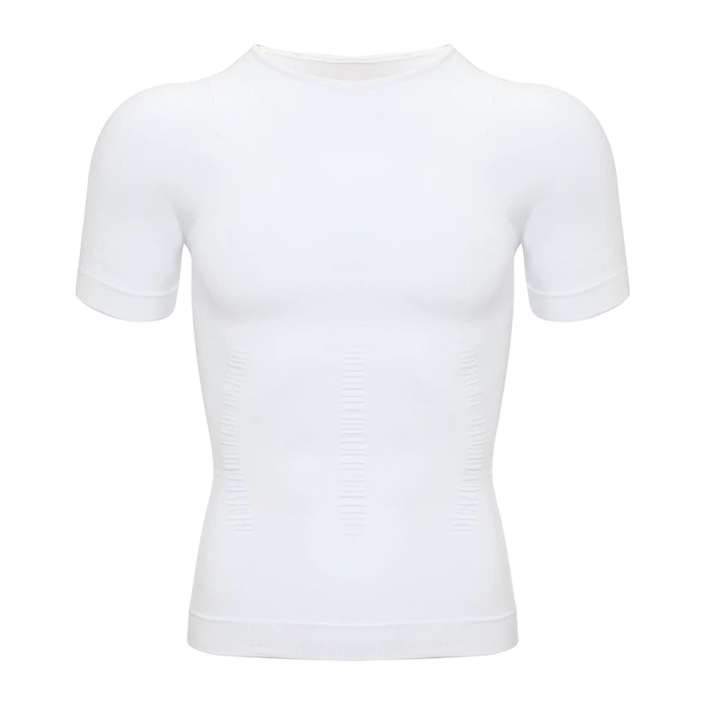 HDNSAUD Men Body Shaper Toning T-Shirt Slimming Shapewear Control Compression Man Modeling Underwear Corset(White,2XL)