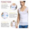 HDNSAUD Men's Shapewear Waist Trainer Vest Tummy Control Body Shaper Slimming Underwear Tank Top(White,L) view 3