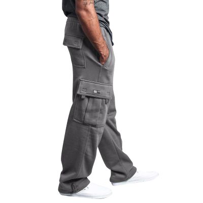 Baggy Cargo Sweatpants for Men Loose Fit Straight Leg Sweatpants Outdoor Sports Jogger Hiking Pants Multi Pockets Plus Size Golf Cargo Joggers for Men Open Bottom Big and Tall Gym Jogger Sweatpants