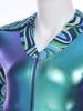 ACSUSS Mens 70s Hippie Disco Costume Shiny Full Body Romper Jumpsuit Music Party Jazz Costume Blue 4X-Large view 3