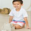 RUGGEDBUTTS Boys UPF50+ Sun Protection Striped Color Block Swim Trunks - Seaside Stripe, 2T view 3