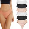 5PCS Aura Invisible Camel Toe Thong High Waisted Seamless Thongs for Ladies No Show Panty Pack (US, Alpha, Small, Regular, Regular, 6PCS) view 1