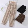 Boys Girls Middle and Large Children Fall and Winter Padded and Thickened Pants (Dark Gray, 12-13 Years) view 3