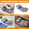 Miriam Song Expandable Multi Level Drawer Organizer Smart Double Row Foldable Tray, Desk & Junk Drawer Storage for Jewelry, Cosmetic, Office Supplies, Kitchen Utensils & Craft Organizer (2 Tier) view 3
