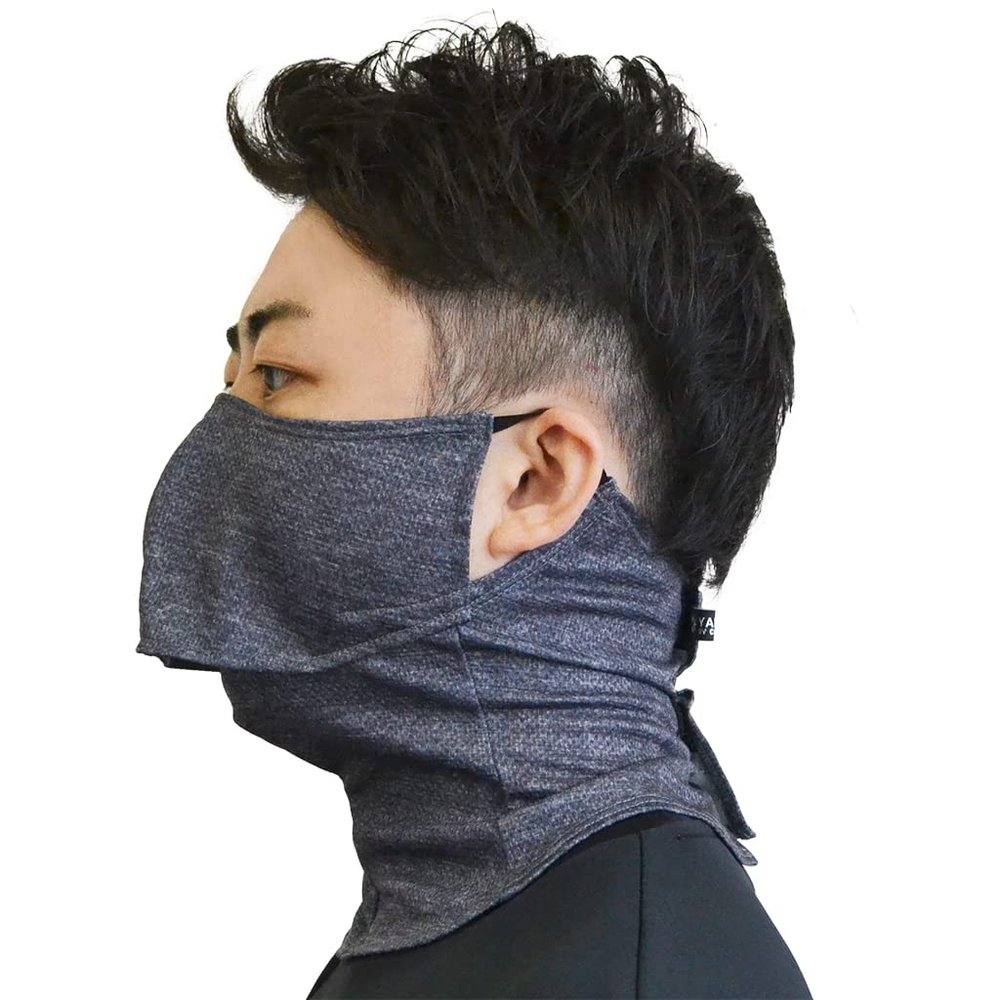 YAKeNU UV CUT MASK UV Sun Protection Mask for Face & Neck, Yake-nu SO-Cool Smart, for Men (531 Heather Black)