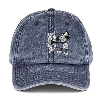 1928 Cartoon Mouse Vintage Cotton Twill Cap, Retro, Vintage Navy